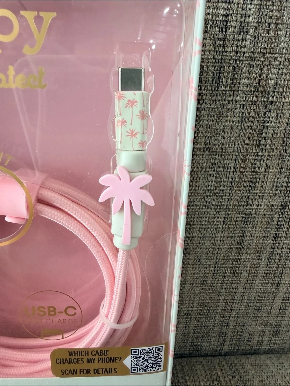 Pink USB-C to USB-C Fast Charging Cable - 10ft